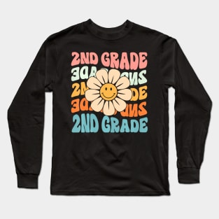 2Nd Grade Daisy Colorful Back To School Second Grade Long Sleeve T-Shirt